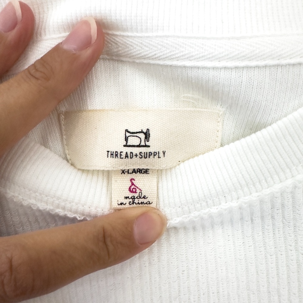 Thread & Supply Ribbed White Top - XL - Picture 3 of 5